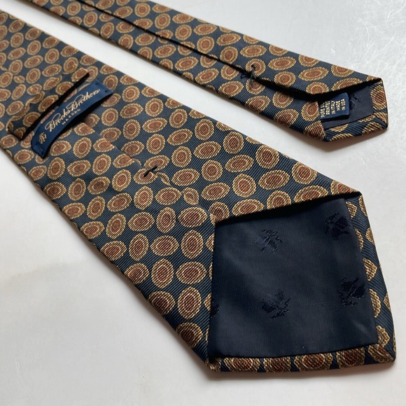 Brooks Brothers Makers 100% silk repp made in USA necktie 58” X 4” Italy printed - Picture 6 of 9